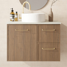 Hamilton 750mm Wall Hung Single Vanity with Solid Surface Countertop